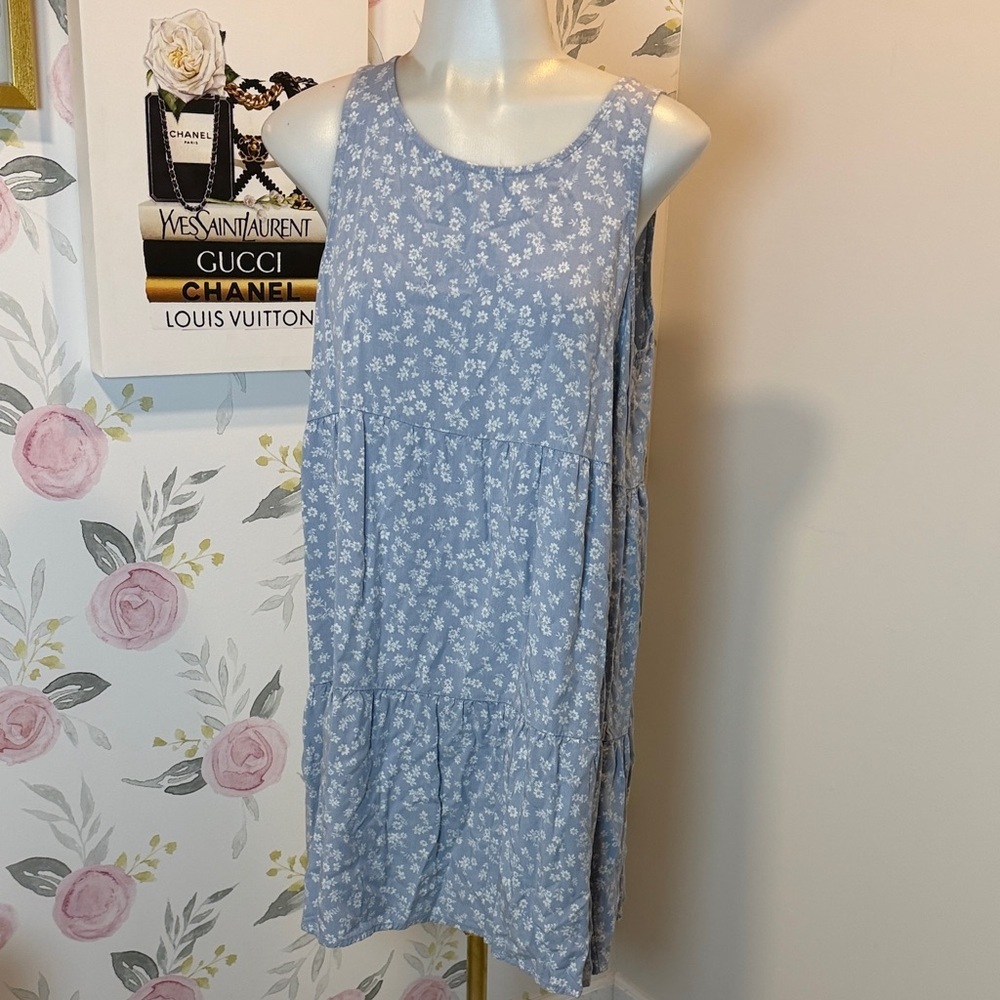 Style & Co Women's Floral Blue Sleeveless Dress - Picture 1 of 4